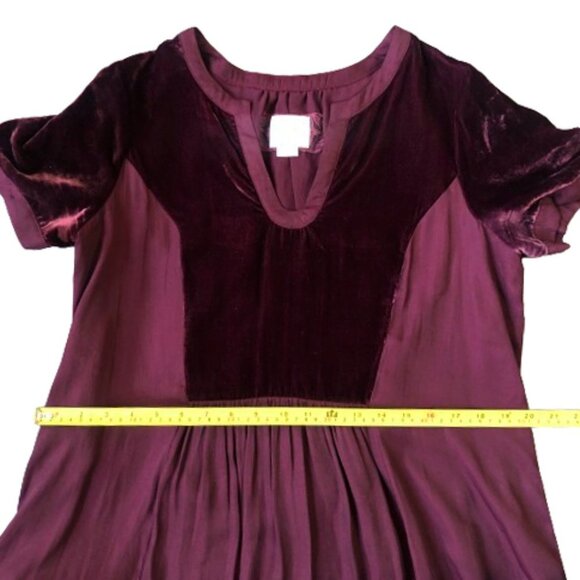 Anthropologie Maeve Ingrid Velvet Tunic Dress in Burgundy - Picture 16 of 16